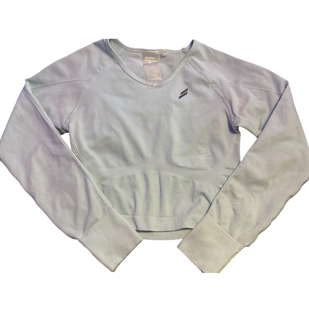 DOYOUEVEN Air Seamless Mint Green Cropped Long Sleeve Workout Top S
